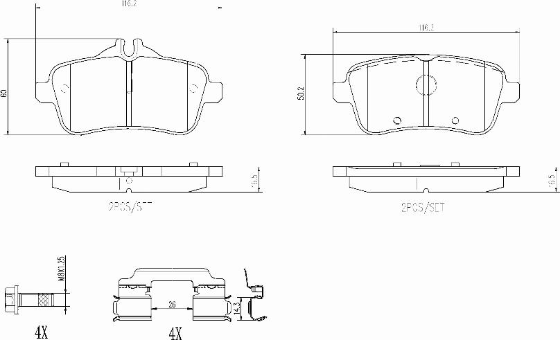 Brembo P50156N - Bremžu uzliku kompl., Disku bremzes ps1.lv