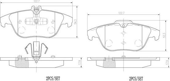 Brembo P50104N - Bremžu uzliku kompl., Disku bremzes ps1.lv