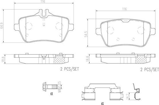 Brembo P50117N - Bremžu uzliku kompl., Disku bremzes ps1.lv