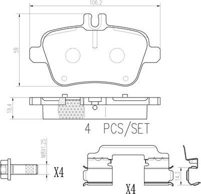 Brembo P50135N - Bremžu uzliku kompl., Disku bremzes ps1.lv