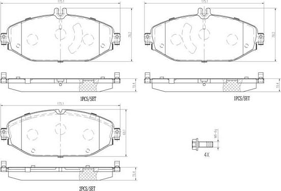 Brembo P50124N - Bremžu uzliku kompl., Disku bremzes ps1.lv