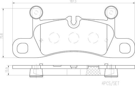 Brembo P65042N - Bremžu uzliku kompl., Disku bremzes ps1.lv