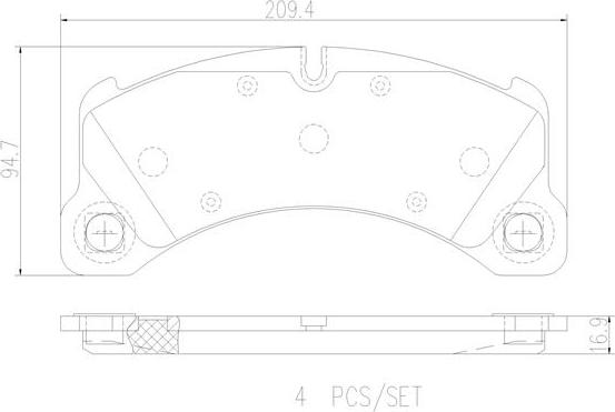 Brembo P65033N - Bremžu uzliku kompl., Disku bremzes ps1.lv