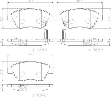 Brembo P66001N - Bremžu uzliku kompl., Disku bremzes ps1.lv