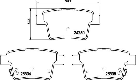 Brembo P 66 002 - Bremžu uzliku kompl., Disku bremzes ps1.lv