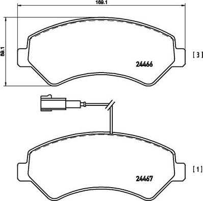 Brembo P 61 094 - Bremžu uzliku kompl., Disku bremzes ps1.lv