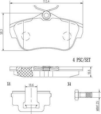 Brembo P61095N - Bremžu uzliku kompl., Disku bremzes ps1.lv