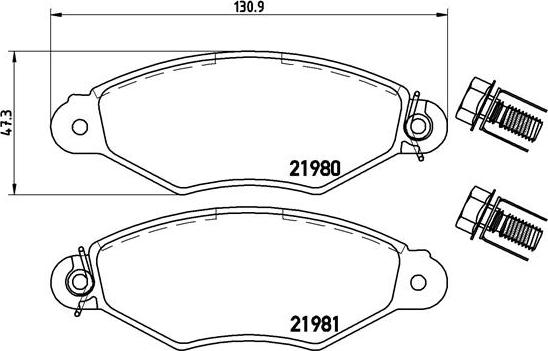 Brembo P 61 098 - Bremžu uzliku kompl., Disku bremzes ps1.lv