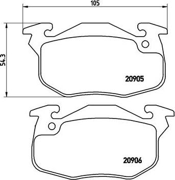 Brembo P 61 097 - Bremžu uzliku kompl., Disku bremzes ps1.lv