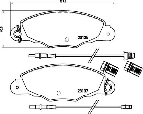 Brembo P 61 061 - Bremžu uzliku kompl., Disku bremzes ps1.lv