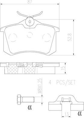 Brembo P61088N - Bremžu uzliku kompl., Disku bremzes ps1.lv