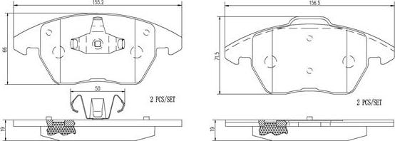 Brembo P61076N - Bremžu uzliku kompl., Disku bremzes ps1.lv