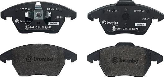 Brembo P 61 076X - Bremžu uzliku kompl., Disku bremzes ps1.lv