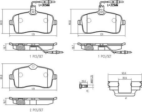 Brembo P61109N - Bremžu uzliku kompl., Disku bremzes ps1.lv