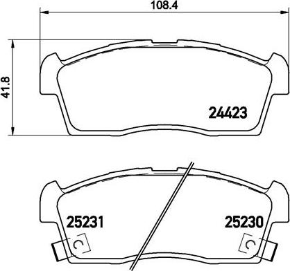 Brembo P 61 108 - Bremžu uzliku kompl., Disku bremzes ps1.lv