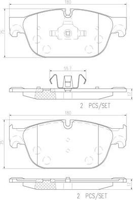 Brembo P61115N - Bremžu uzliku kompl., Disku bremzes ps1.lv