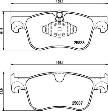 Brembo P 61 116 - Bremžu uzliku kompl., Disku bremzes ps1.lv