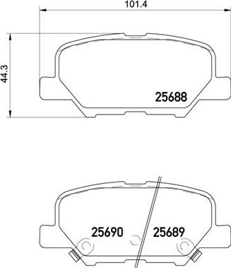 Brembo P 61 111 - Bremžu uzliku kompl., Disku bremzes ps1.lv