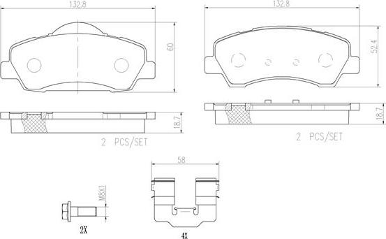 Brembo P61113N - Bremžu uzliku kompl., Disku bremzes ps1.lv