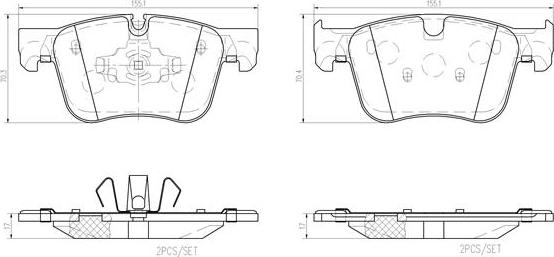 Brembo P61135N - Bremžu uzliku kompl., Disku bremzes ps1.lv