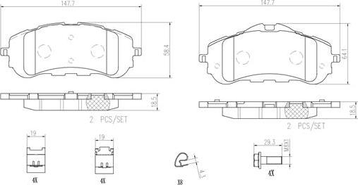 Brembo P61120N - Bremžu uzliku kompl., Disku bremzes ps1.lv