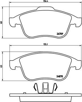 Brembo P 68 045 - Bremžu uzliku kompl., Disku bremzes ps1.lv