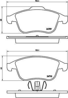 Brembo P 68 046 - Bremžu uzliku kompl., Disku bremzes ps1.lv