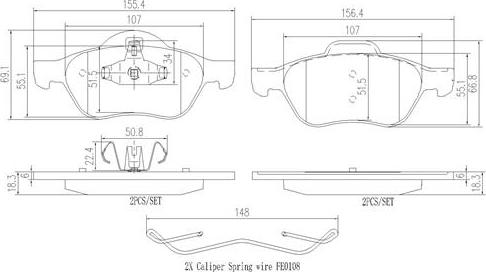 Brembo P68048N - Bremžu uzliku kompl., Disku bremzes ps1.lv