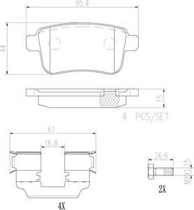 Brembo P68043N - Bremžu uzliku kompl., Disku bremzes ps1.lv