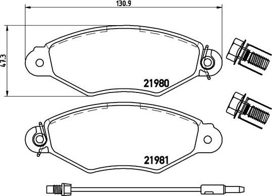 Brembo P 68 042 - Bremžu uzliku kompl., Disku bremzes ps1.lv