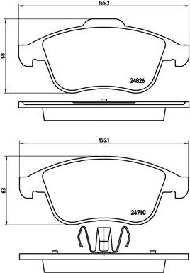 Brembo P 68 047X - Bremžu uzliku kompl., Disku bremzes ps1.lv