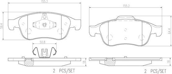 Brembo P68050N - Bremžu uzliku kompl., Disku bremzes ps1.lv