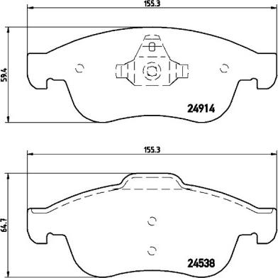 Brembo P 68 050X - Bremžu uzliku kompl., Disku bremzes ps1.lv