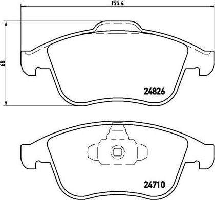 Brembo P 68 052 - Bremžu uzliku kompl., Disku bremzes ps1.lv