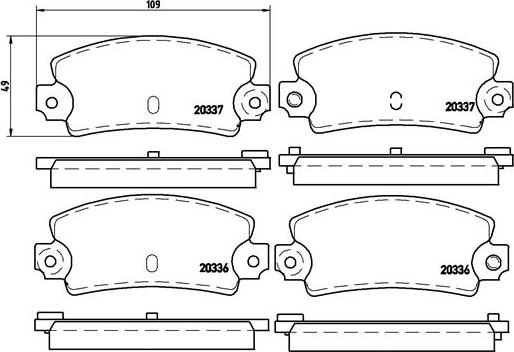 Brembo P 68 002 - Bremžu uzliku kompl., Disku bremzes ps1.lv