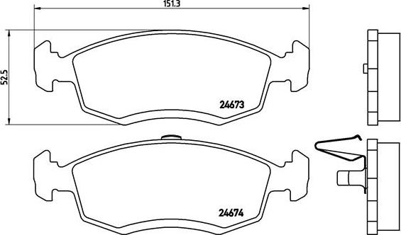 Brembo P 68 039 - Bremžu uzliku kompl., Disku bremzes ps1.lv