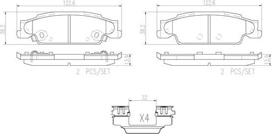 Brembo P09007N - Bremžu uzliku kompl., Disku bremzes ps1.lv