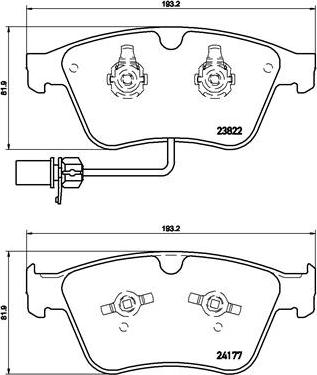 Brembo P 05 003 - Bremžu uzliku kompl., Disku bremzes ps1.lv