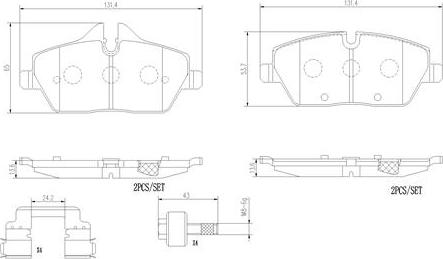 Brembo P06091N - Bremžu uzliku kompl., Disku bremzes ps1.lv