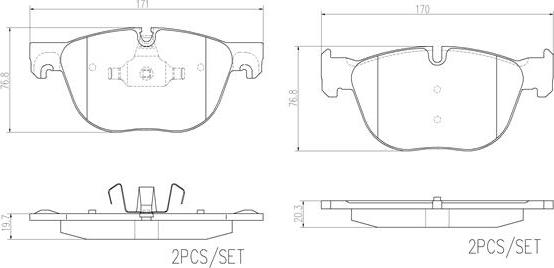 Brembo P06049N - Bremžu uzliku kompl., Disku bremzes ps1.lv