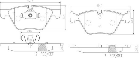 Brembo P06040N - Bremžu uzliku kompl., Disku bremzes ps1.lv