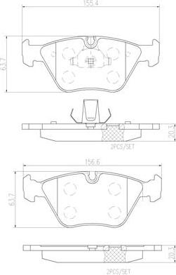 Brembo P06043N - Bremžu uzliku kompl., Disku bremzes ps1.lv