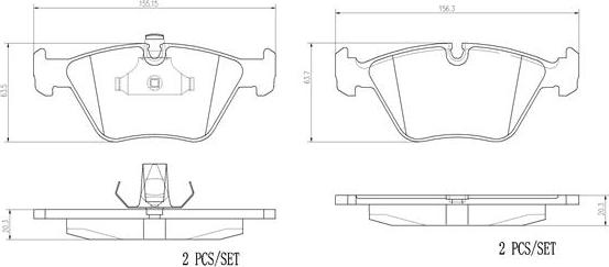 Brembo P06042N - Bremžu uzliku kompl., Disku bremzes ps1.lv