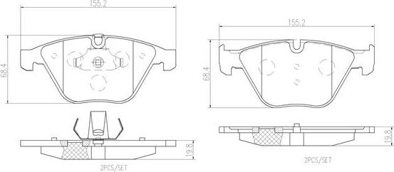 Brembo P06054N - Bremžu uzliku kompl., Disku bremzes ps1.lv