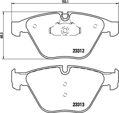 Brembo P 06 054 - Bremžu uzliku kompl., Disku bremzes ps1.lv