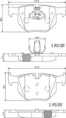 Brembo P06056N - Bremžu uzliku kompl., Disku bremzes ps1.lv