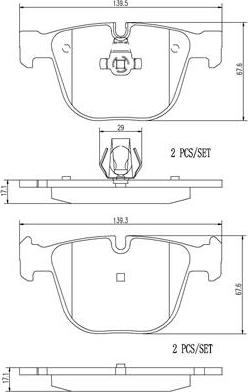 Brembo P06050N - Bremžu uzliku kompl., Disku bremzes ps1.lv