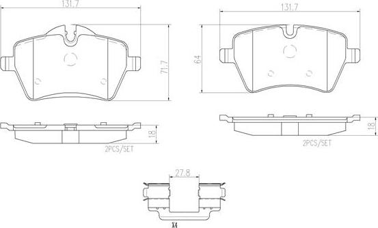 Brembo P06051N - Bremžu uzliku kompl., Disku bremzes ps1.lv