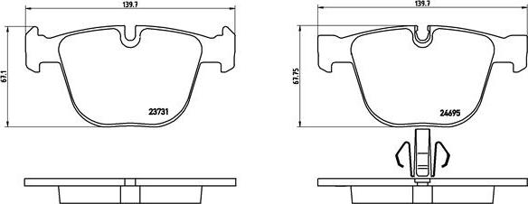 Brembo P 06 053 - Bremžu uzliku kompl., Disku bremzes ps1.lv