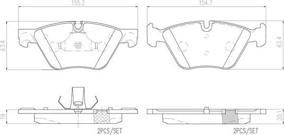 Brembo P06060N - Bremžu uzliku kompl., Disku bremzes ps1.lv